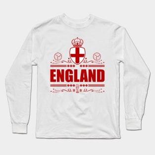 ENGLAND FOOTBALL GIFTS | RED VIGNETTE LINEART Long Sleeve T-Shirt